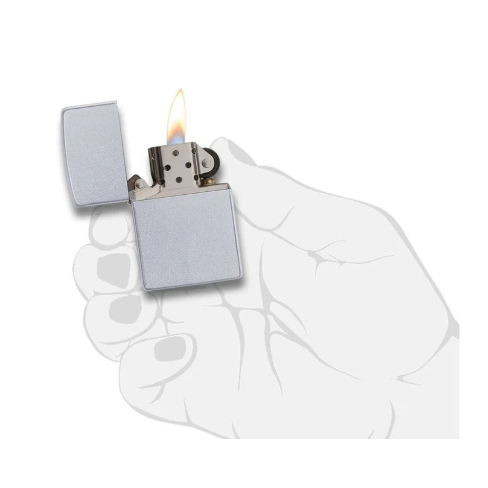 Encendedor Zippo Lighter Satin Chrome Plata Zp205