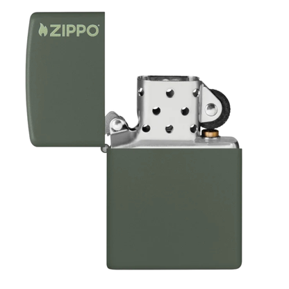 Encendedor Zippo Classic Green Matte Logo Zp221zl