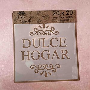 Stencil 20 X 20  Frase Dulce Hogar anukis.cl