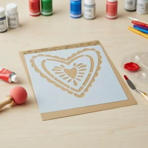 Stencil 25X30  Corazon CO08 anukis.cl