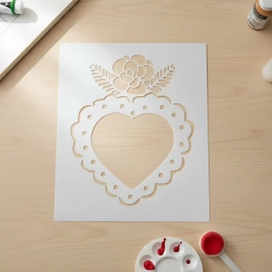 Stencil 25X30  Corazon CO07 anukis.cl