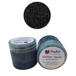 Pasta Glitter Textil Negro 60 Grs anukis.cl