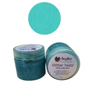 Pasta Glitter Textil Verde Agua 60 Grs anukis.cl