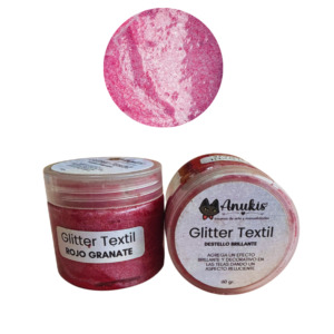 Pasta Glitter Textil Rojo Granate 60 Grs anukis.cl