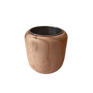 Matero Madera Tipo bocon cilindrico 9 CM Interior Acero Inox. anukis.cl