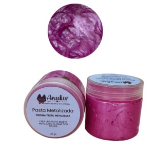Pasta Textil Metalica Rosa Lavanda 60 Grs. anukis.cl