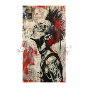 Lamina DTF Textil DTF72 – Mujer Punk Rojo (19×33 cm) anukis.cl