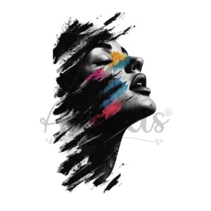 Lamina DTF Textil DTF76 – Mujer Lineas Negras (19×32 cm) anukis.cl