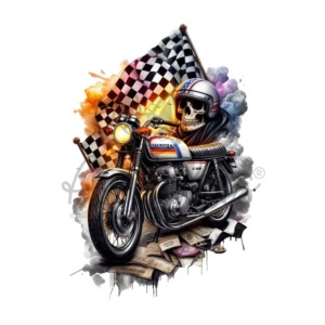 Lamina DTF Textil DTF78 – Calavera Moto anukis.cl