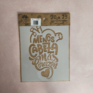 Stencil 20X25 Frase Menos cabeza anukis.cl