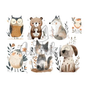 Lamina DTF Textil DTF96 – Set Animalitos (20×30 cm) anukis.cl