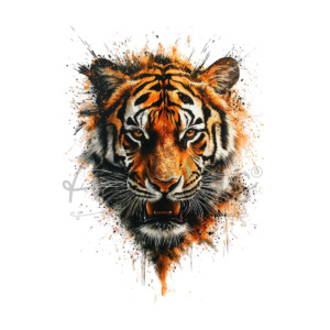 Lamina DTF Textil DTF116 – Tigre Acuarela (19×30 cm) anukis.cl